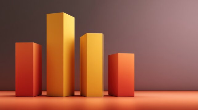 Colorful geometric shapes represent growth and success in business, highlighting the importance of data visualization and performance metrics in modern industries - Powered by Adobe