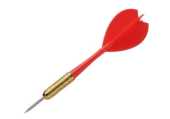 Red dart with gold grip isolated on transparent background