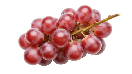 Bunch of red grapes isolated PNG, fresh fruit with stem on transparent background, healthy snack...