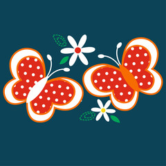 CUTE BUTTERFLY PRINT VECTOR ART