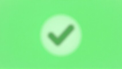 Blurred Green Check Mark Icon for Success and Approval Concept