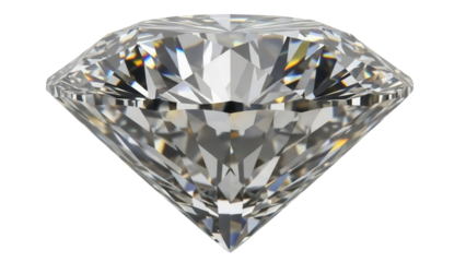 Sparkling diamond PNG isolated on transparent background, precious gemstone with brilliant facets for jewelry design and luxury concepts