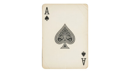 Ace of spades playing card isolated PNG, vintage style poker card for casino games and magic tricks on transparent background
