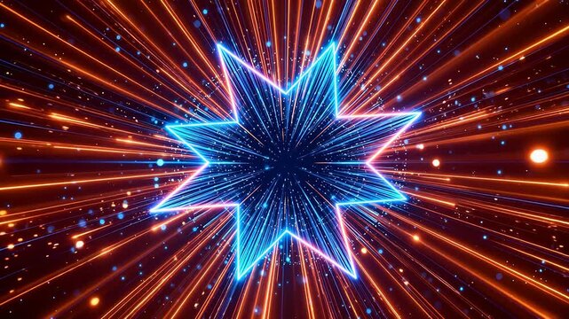 Neon starburst in space