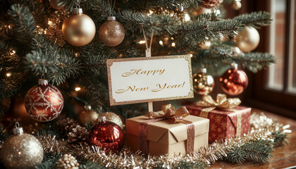 New Year's card with text.