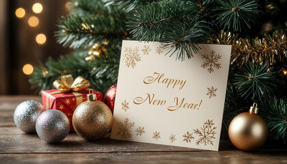 New Year's card with text.