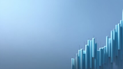 Abstract financial chart design with blue color palette representing growth and progress in data visualization and analytics for modern business concepts