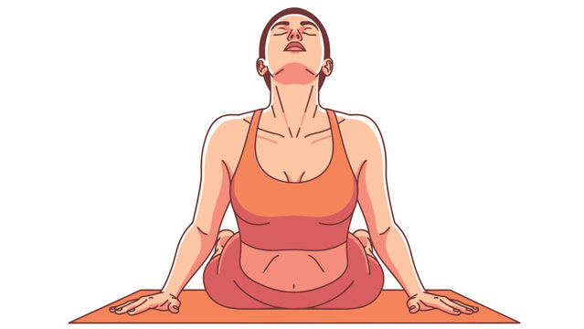 Vector illustration of a woman performing the cobra yoga pose for back strengthening and wellness