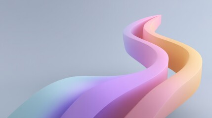 Abstract colorful wave shapes flowing seamlessly on a soft gray background, creating a dynamic and modern visual for artistic design and creative concepts