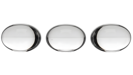 Three silver coins isolated on transparent background