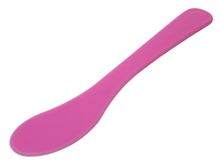 Pink Plastic Facial Mask Spatula Scoop Isolated on Transparent Background for Skincare Application