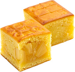 Taiwan pineapple cake feng li su isolated on white