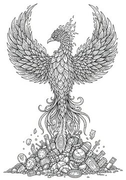 Magical Creature Illustration for Adult Coloring