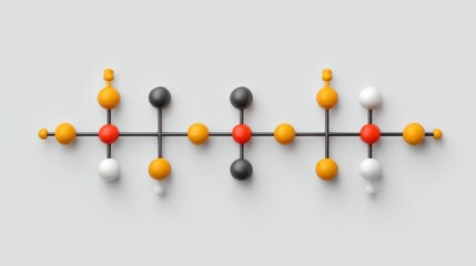 Obraz premium Colorful Molecular Structure Model Representing Chemical Bonding and Interaction in a Simplified Educational Format for Science and Learning Purposes