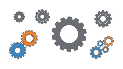 Colorful Gears Mechanism System Parts.