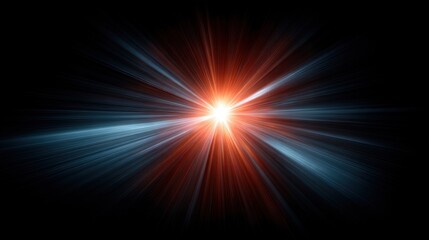 Fototapeta premium Bright explosion of light with dynamic rays radiating outward in contrasting colors creating an intense and vivid atmosphere of energy and motion