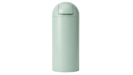 Mint green trash can PNG isolated on transparent background, modern waste bin for home or office, minimalist design