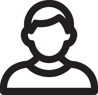 Simple Black Silhouette Icon of a Person's Bust on a White Background