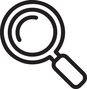 Magnifying Glass Icon Representing Search, Investigation, and Discovery on White Background