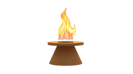 Burning fire pit PNG isolated on transparent background, outdoor fireplace with flame for camping and backyard decoration