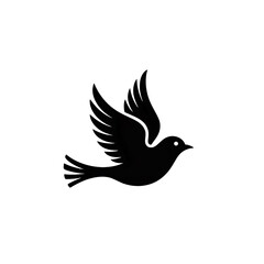 Obraz premium A delicate white outline of a bird in flight against a solid black background is shown