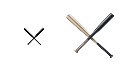 Obraz premium Classic Baseball Symbol Set with Dual Crossed Bat Designs isolated on transparent background