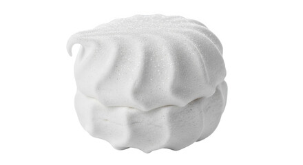 Sparkling White Marshmallow Isolated On Black Background