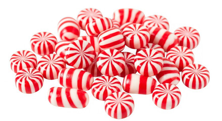 Sweet Peppermint Candies Isolated On Black Background