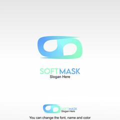 Obraz premium Soft Mask. A blue oval with two white holes. Symbolizing simplicity and flexibility.