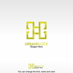 Urban Block. Bold, yellow geometric shapes symbolize stability and modern structure.