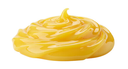 Vibrant Yellow Cream Swirl Isolated Delicious Food Topping