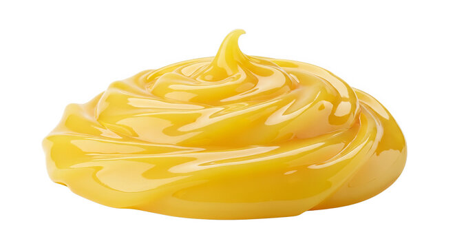 Vibrant Yellow Cream Swirl Isolated Delicious Food Topping
