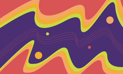 Abstract background with purple, red, orange, green lines and circles.