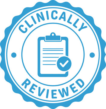 Clinically Reviewed Badge Icon &ndash; Medical Certification Seal, Verified Healthcare Approval Symbol