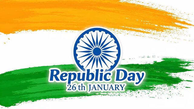 Republic Day India Flag Background 26 January Ashoka Chakra Motion