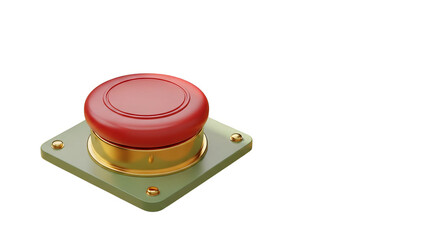 Big Red Emergency Push Button On Black Background 3d Render