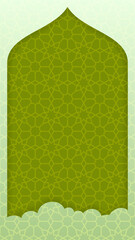 Green Vertical Islamic Background Simple Minimalist Backdrop For Ramadan Eid Mubarak and Another Moslem Celebration Day Vector Illustration