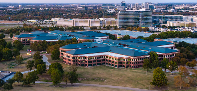 NTT DATA Group Corporation aerial view of NA head quarters in Plano, Texas, is a Japanese IT services company .