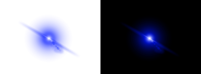 Blue light abstract glow effect bright star isolated on transparent background beautiful vibrant digital optical design element for overlay