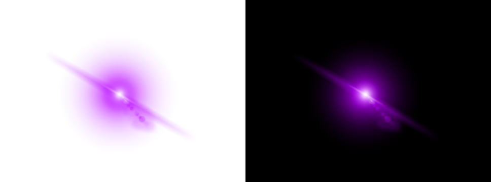 Purple light abstract glow effect bright star isolated on transparent background beautiful vibrant digital optical design element for overlay - Powered by Adobe