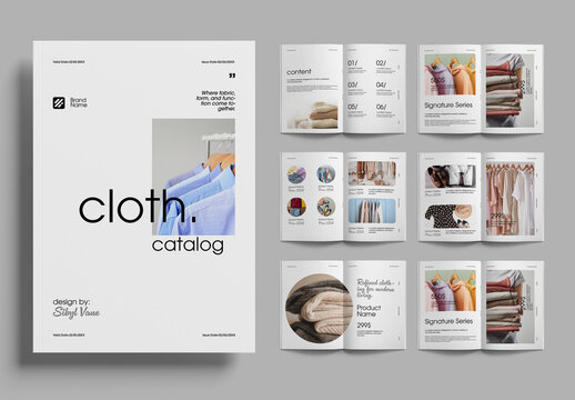 Clothing Catalog Design Layout  Template for Fashion Product Apparel Collection