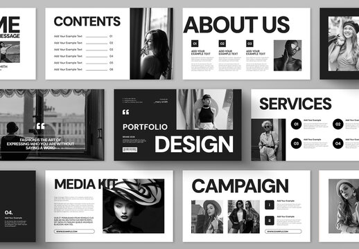 Creative Portfolio Presentation Template Design For Minimal Design
