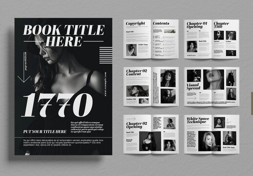 Modern Black and White Book Title Layout Template