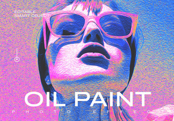 Oil Paint Painting Drawing Art Draw Photo Effect Mockup