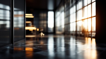 Modern office hallway