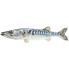 Naklejka premium Barracuda Specimen: A detailed image of a barracuda, showcasing its streamlined body and distinctive features.