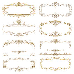 Ornate Frame Collection: An exquisite collection of intricate, golden frames, embodying timeless elegance. A treasure trove for design enthusiasts. 