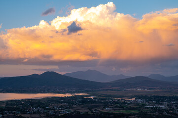 sunset in the mountains