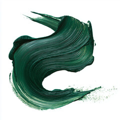 dark green paint stroke on white background