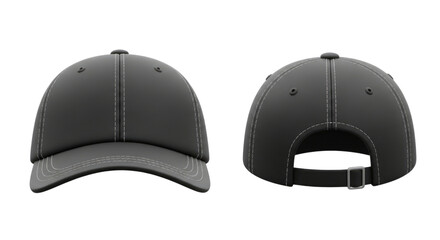 Fototapeta premium 3d baseball cap mockup front and back view transparent background cutout png